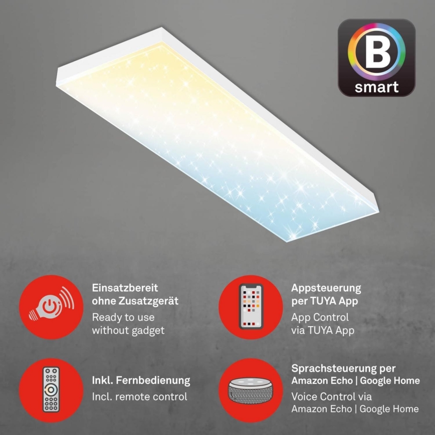 Brilo - LED Пристельова панель з регулюванням яскравості FRAMELESS LED/28W/230V 3000-6500K Wi-Fi Tuya + пульт дистанційного керування