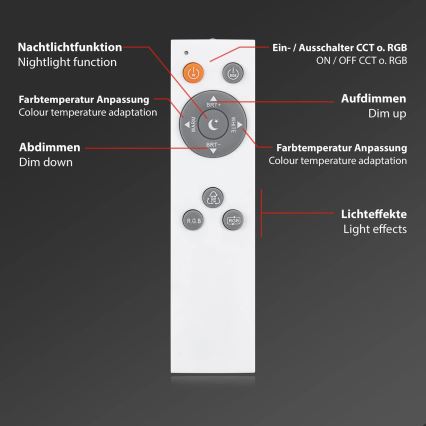 Brilo - LED RGB диммируемый потолочный светильник LED/40W/230V 3000-6500K + пульт дистанционного управления