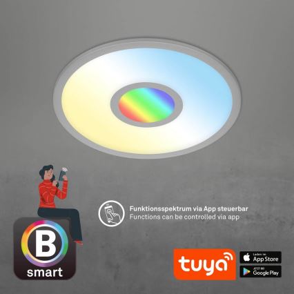 Brilo - LED RGB Стельовий світильник з регулюванням яскравості CENTRO LED/24W/230V 2700-6500K Wi-Fi Tuya + пульт дистанційного керування