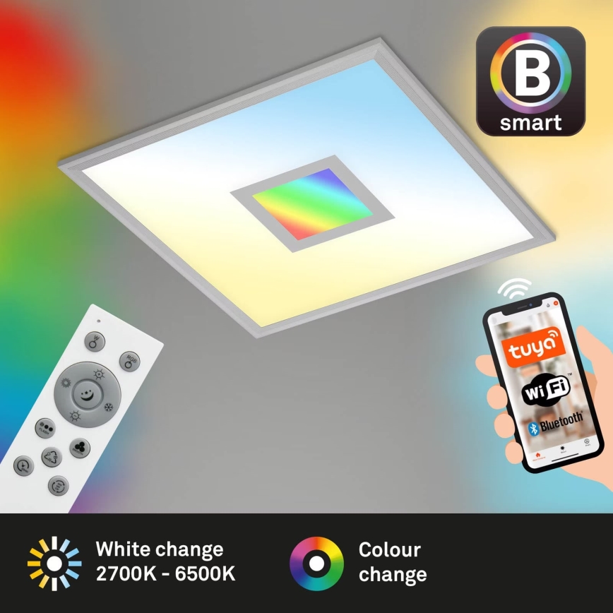 Brilo - LED RGB Стельовий світильник з регулюванням яскравості CENTRO LED/24W/230V 2700-6500K Wi-Fi Tuya + пульт дистанційного керування