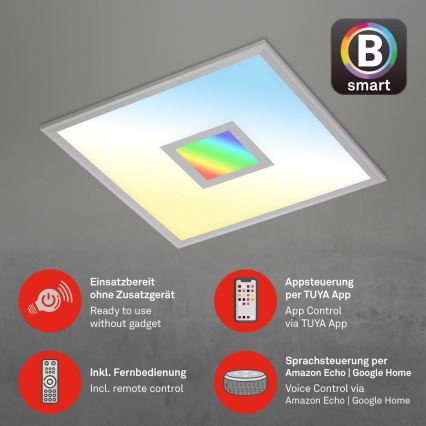 Brilo - LED RGB Стельовий світильник з регулюванням яскравості CENTRO LED/24W/230V 2700-6500K Wi-Fi Tuya + пульт дистанційного керування