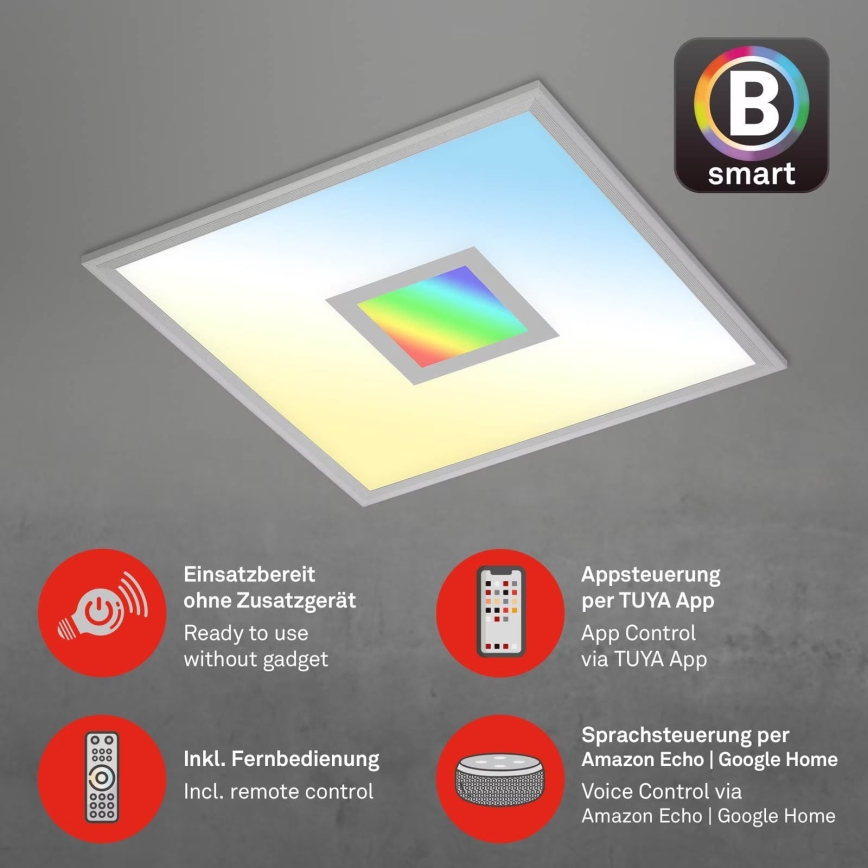 Brilo - LED RGB Стельовий світильник з регулюванням яскравості CENTRO LED/24W/230V 2700-6500K Wi-Fi Tuya + пульт дистанційного керування