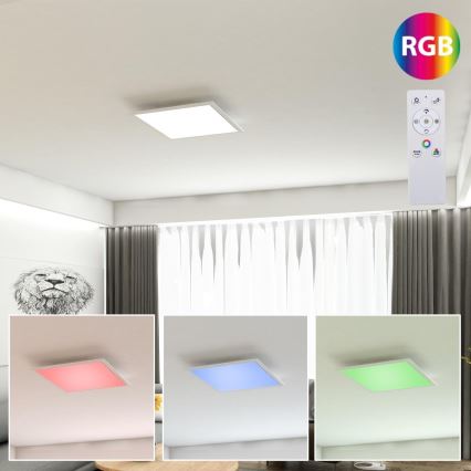 Brilo - LED RGB Стельовий світильник з регулюванням яскравості COLOUR LED/15W/230V 3000-6500K + пульт дистанційного керування