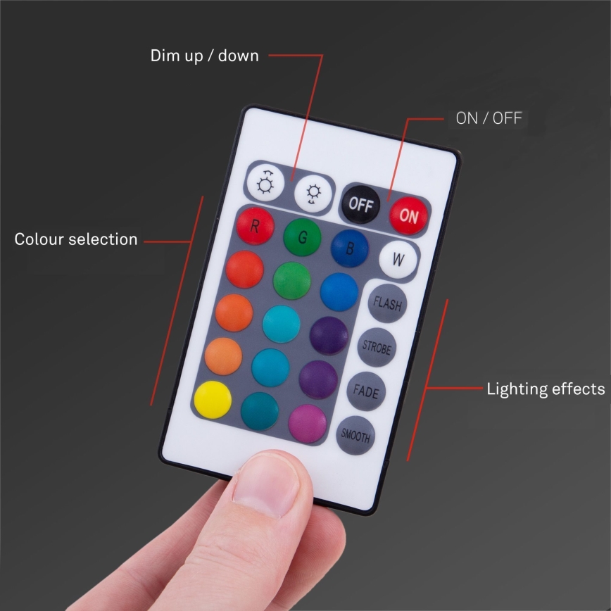 Brilo - LED RGB Стрічка з регулюванням яскравості 11,5м LED/24W/230V + пульт дистанційного керування