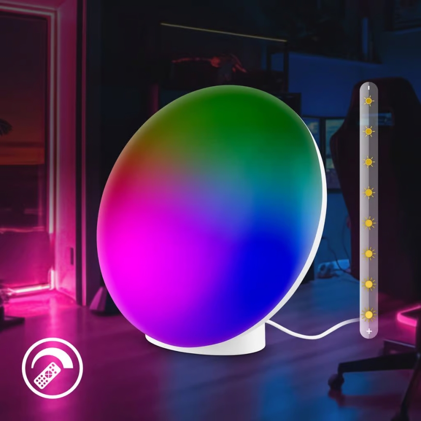 Brilo - LED RGBIC Настільна акумуляторна лампа TARA з регулюванням яскравості LED/6W/5V 3000-6500K Wi-Fi Tuya + пульт дистанційного керування
