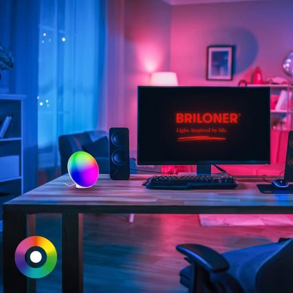 Brilo - LED RGBIC з регульованою яскравістю настільна лампа TARA LED/6W/230V 3000-6500K біла + з пультом дистанційного керування