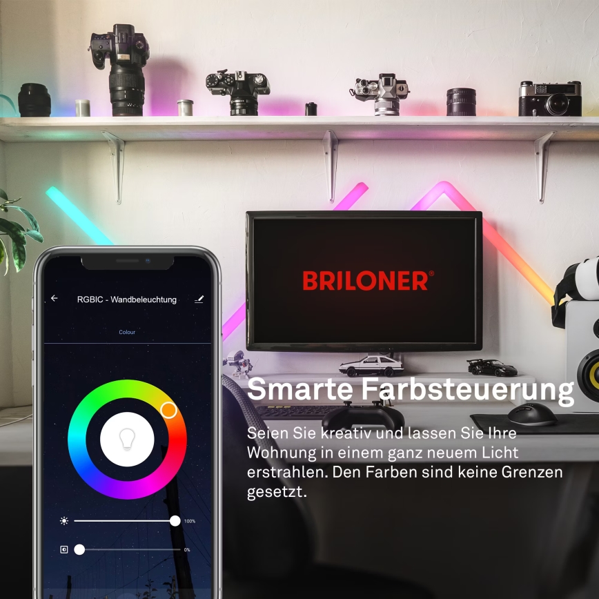 Brilo - LED RGBIC Світлова рейка з регулюванням яскравості Smart LED/24W/230V Wi-Fi Tuya