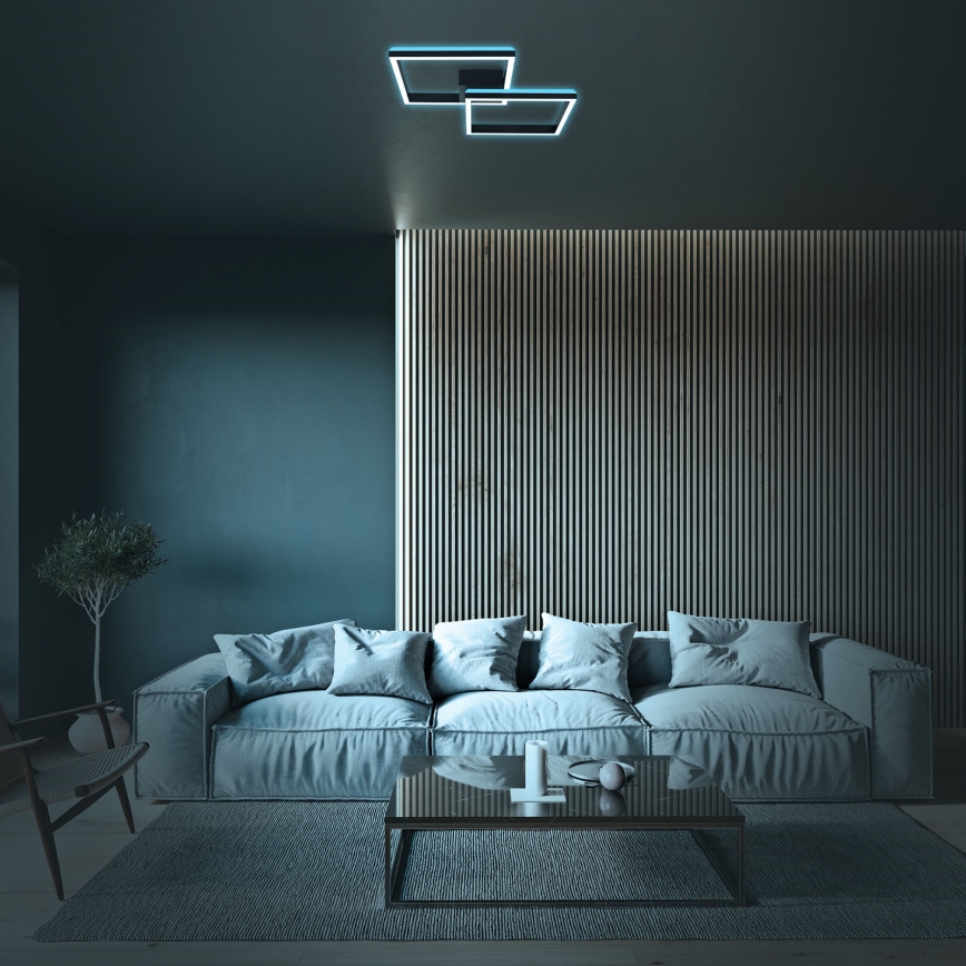 Brilo - LED RGBW Пристельова люстра з регулюванням яскравості FRAME 2xLED/17W/230V 2700-6500K + пульт дистанційного керування