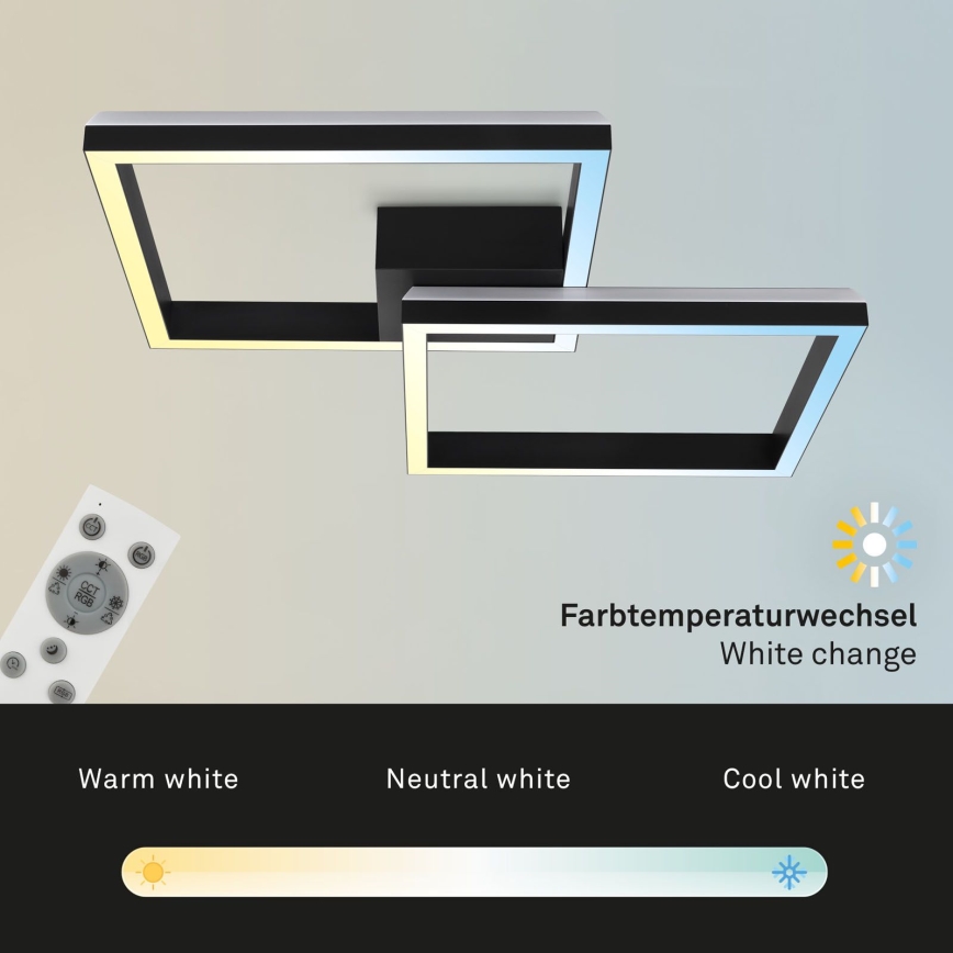 Brilo - LED RGBW Пристельова люстра з регулюванням яскравості FRAME 2xLED/17W/230V 2700-6500K + пульт дистанційного керування