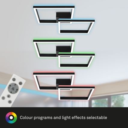 Brilo - LED RGBW Пристельова люстра з регулюванням яскравості FRAME 2xLED/17W/230V 2700-6500K + пульт дистанційного керування