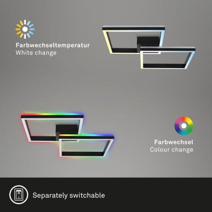 Brilo - LED RGBW Пристельова люстра з регулюванням яскравості FRAME 2xLED/17W/230V 2700-6500K + пульт дистанційного керування