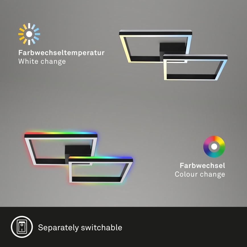 Brilo - LED RGBW Пристельова люстра з регулюванням яскравості FRAME 2xLED/17W/230V 2700-6500K + пульт дистанційного керування