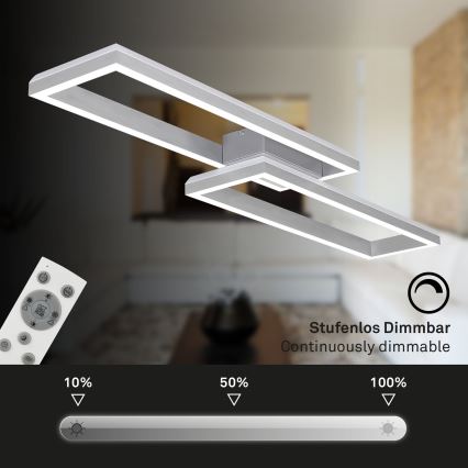 Brilo - LED RGBW Пристельова люстра з регулюванням яскравості FRAME 2xLED/21W/230V 2700-6500K + пульт дистанційного керування