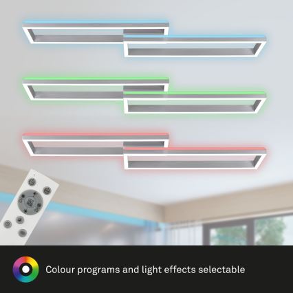 Brilo - LED RGBW Пристельова люстра з регулюванням яскравості FRAME 2xLED/21W/230V 2700-6500K + пульт дистанційного керування