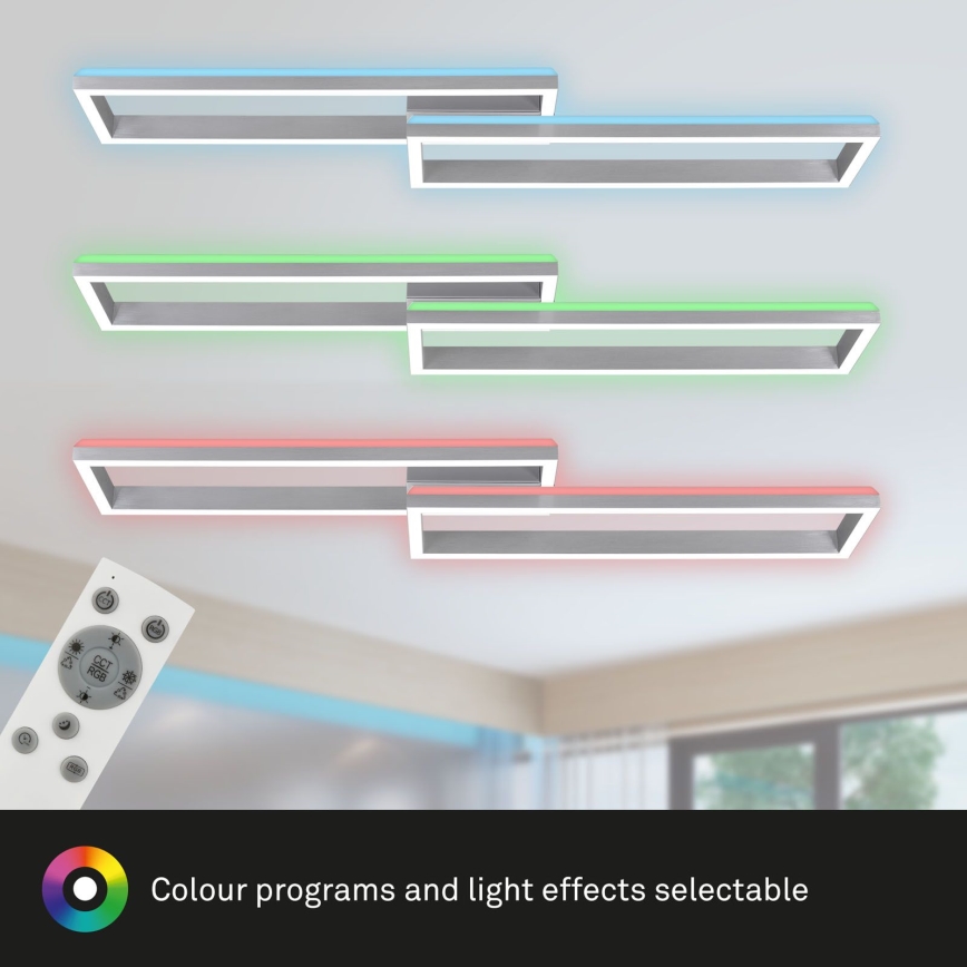 Brilo - LED RGBW Пристельова люстра з регулюванням яскравості FRAME 2xLED/21W/230V 2700-6500K + пульт дистанційного керування