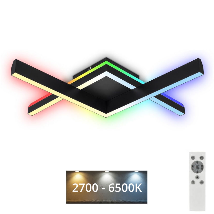 Brilo - LED RGBW Пристельова люстра з регулюванням яскравості FRAME 2xLED/9W/230V 2700-6500K + пульт дистанційного керування