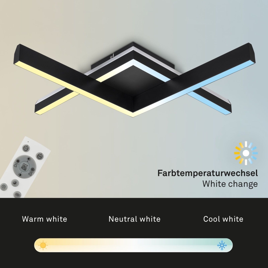 Brilo - LED RGBW Пристельова люстра з регулюванням яскравості FRAME 2xLED/9W/230V 2700-6500K + пульт дистанційного керування