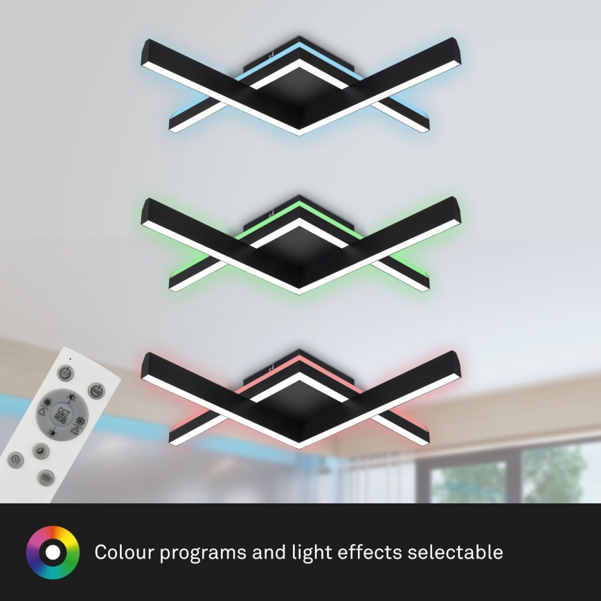 Brilo - LED RGBW Пристельова люстра з регулюванням яскравості FRAME 2xLED/9W/230V 2700-6500K + пульт дистанційного керування