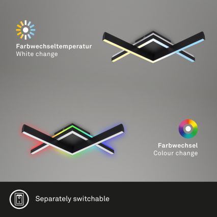Brilo - LED RGBW Пристельова люстра з регулюванням яскравості FRAME 2xLED/9W/230V 2700-6500K + пульт дистанційного керування