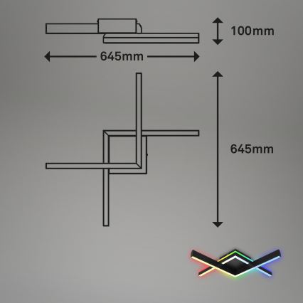 Brilo - LED RGBW Пристельова люстра з регулюванням яскравості FRAME 2xLED/9W/230V 2700-6500K + пульт дистанційного керування