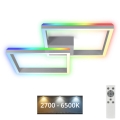 Brilo - LED RGBW Пристельова люстра з регулюванням яскравості FRAME 2xLED/17W/230V 2700-6500K + пульт дистанційного керування