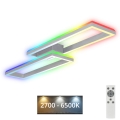 Brilo - LED RGBW Пристельова люстра з регулюванням яскравості FRAME 2xLED/21W/230V 2700-6500K + пульт дистанційного керування