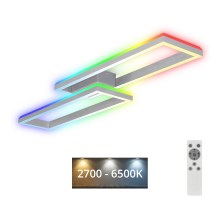 Brilo - LED RGBW Пристельова люстра з регулюванням яскравості FRAME 2xLED/21W/230V 2700-6500K + пульт дистанційного керування