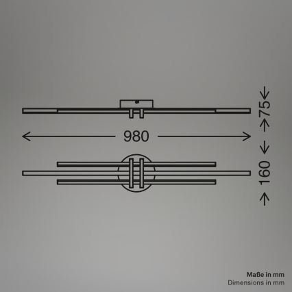 Brilo - LED стельовий світильник TINKA LED/30W/230V 3000K чорний