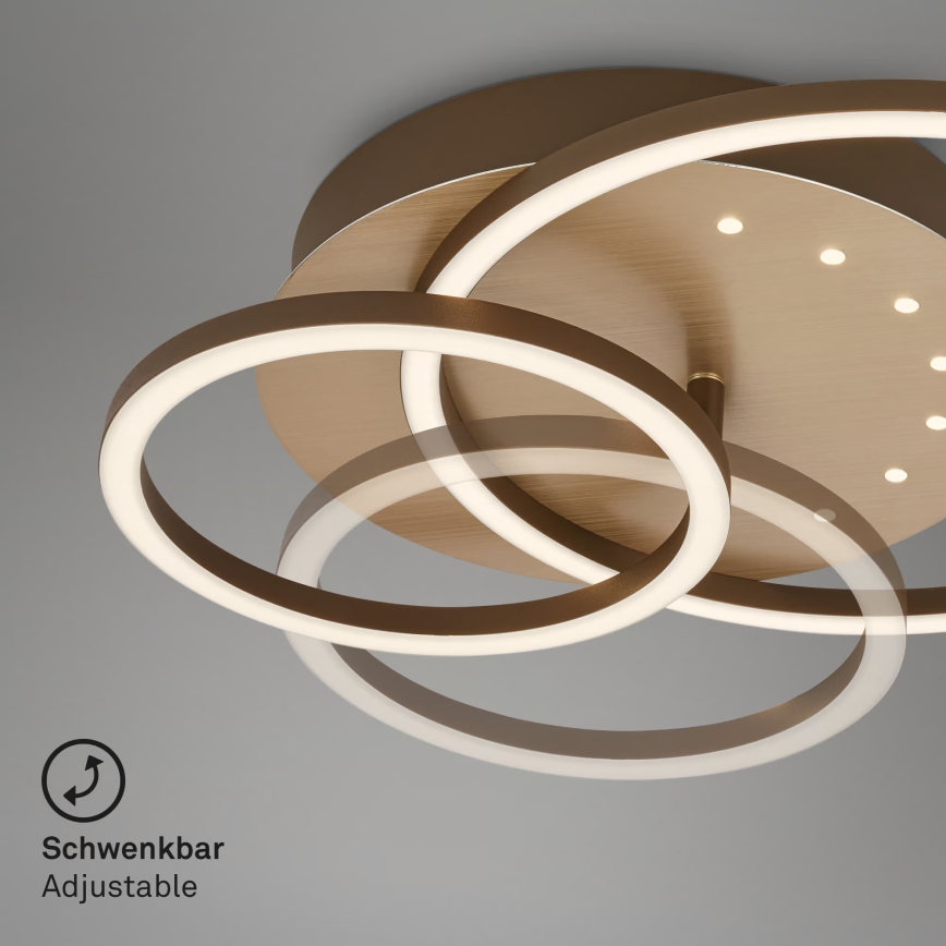 Brilo - LED стельовий світильник з регулюванням яскравості LED/26W/230V 3000K коричневий