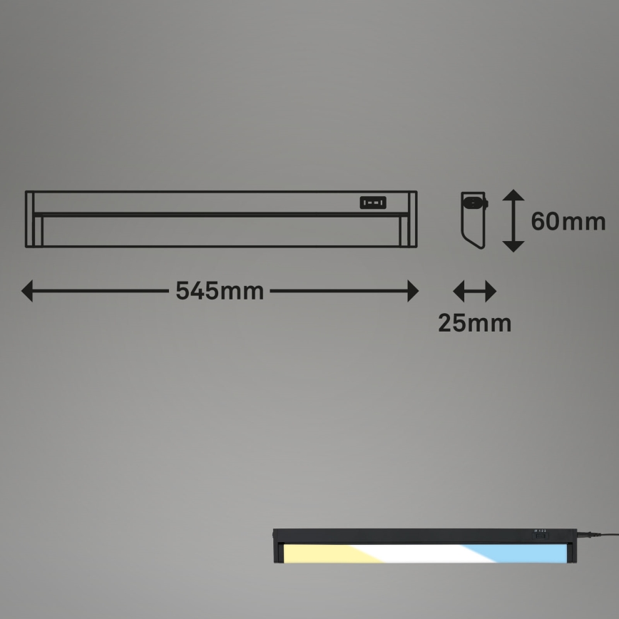Brilo - LED світильник для підсвітки стільниці LED/6,5W/230V 2700/4000/6500K