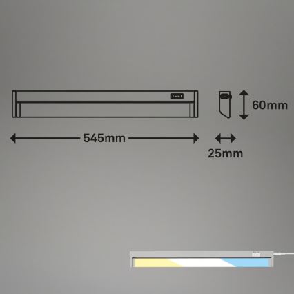 Brilo - LED світильник під шафу LED/6W/230V 2700/4000/6500K 54,5 cm сріблястий