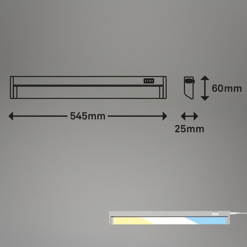 Brilo - LED світильник під шафу LED/6W/230V 2700/4000/6500K 54,5 cm сріблястий