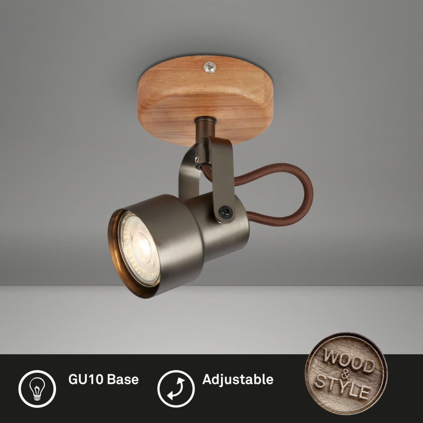 Brilo - LED точечный светильник TAHUN 1xGU10/5W/230V 3000K коричневый