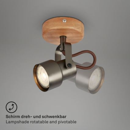 Brilo - LED точковий світильник TAHUN 1xGU10/5W/230V коричневий