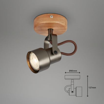 Brilo - LED точковий світильник TAHUN 1xGU10/5W/230V коричневий