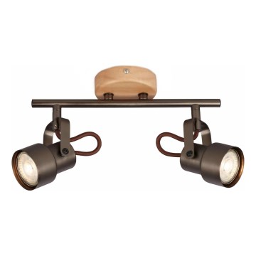 Brilo - LED точковий світильник TAHUN 2xGU10/5W/230V коричневий