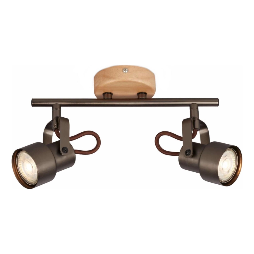 Brilo - LED точковий світильник TAHUN 2xGU10/5W/230V коричневий
