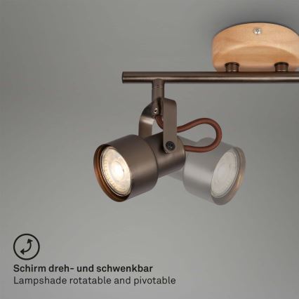 Brilo - LED точковий світильник TAHUN 2xGU10/5W/230V коричневий