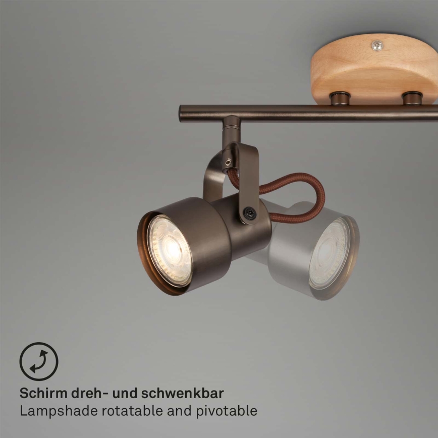 Brilo - LED точковий світильник TAHUN 2xGU10/5W/230V коричневий