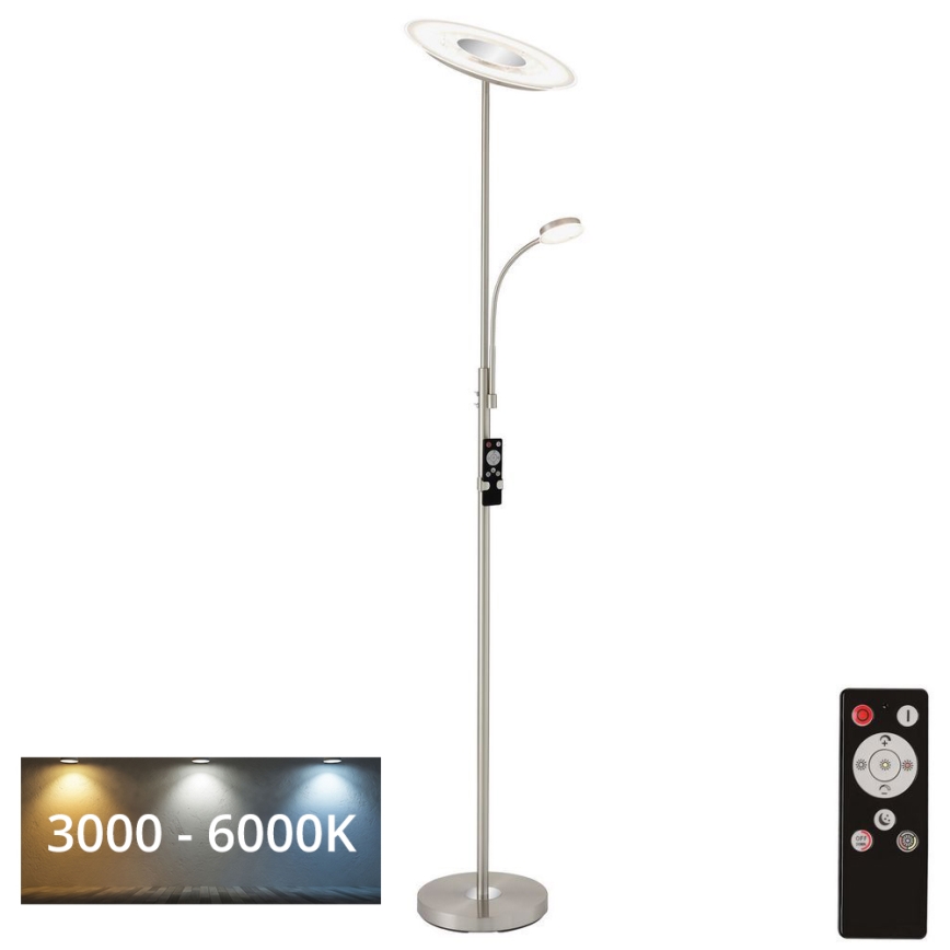 Brilo - LED Торшер з регулюванням яскравості LED/29,5W/230V + LED/3,5W 3000-6000K + пульт дистанційного керування