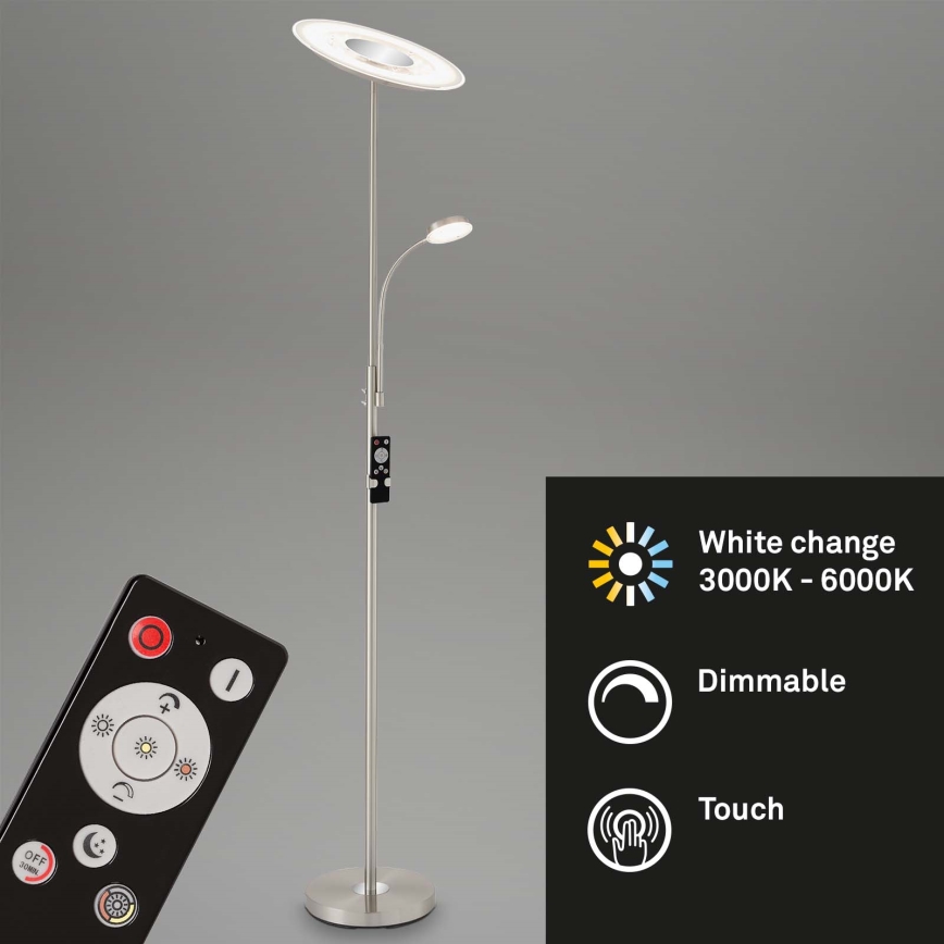 Brilo - LED Торшер з регулюванням яскравості LED/29,5W/230V + LED/3,5W 3000-6000K + пульт дистанційного керування