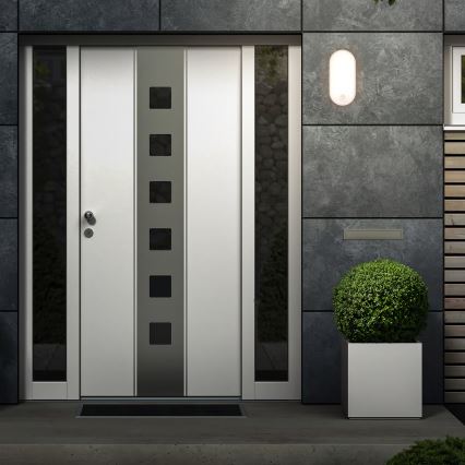 Brilo - LED уличный настенный светильник с датчиком движения и датчиком сумерек RUCH LED/12W/230V IP65 белый