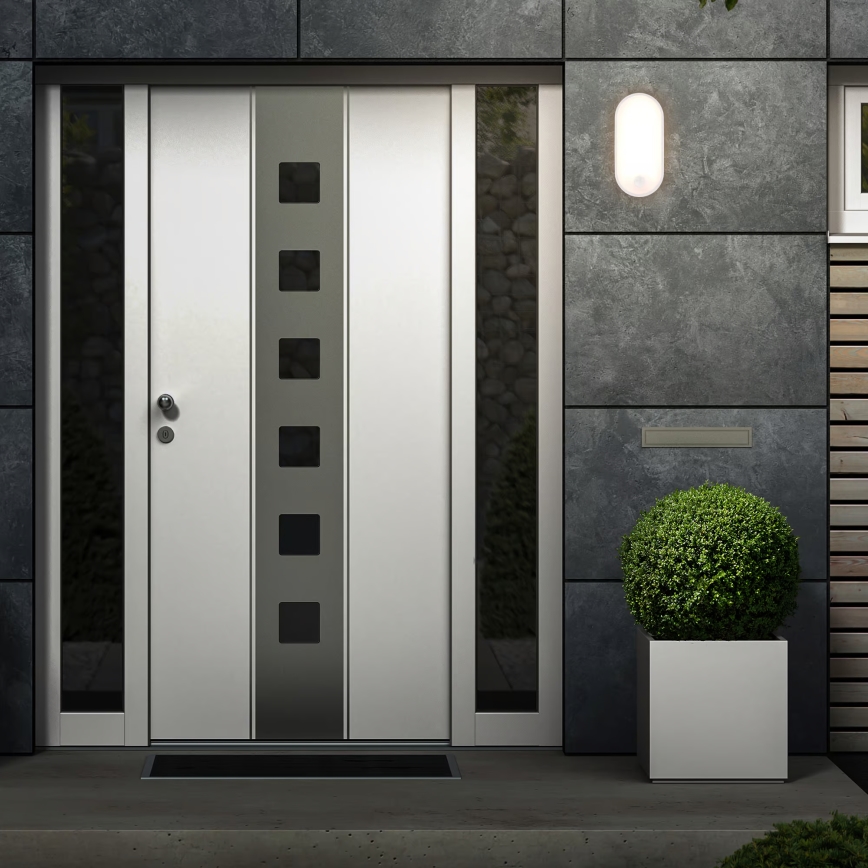 Brilo - LED уличный настенный светильник с датчиком движения и датчиком сумерек RUCH LED/12W/230V IP65 белый