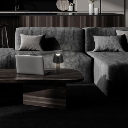 Brilo - LED Вулична акумуляторна настільна лампа з регулюванням яскравості LED/3,5W/5V IP44 чорний