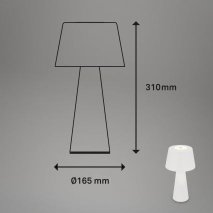 Brilo - LED Вулична акумуляторна настільна лампа з регулюванням яскравості LED/3,5W/5V IP44 білий