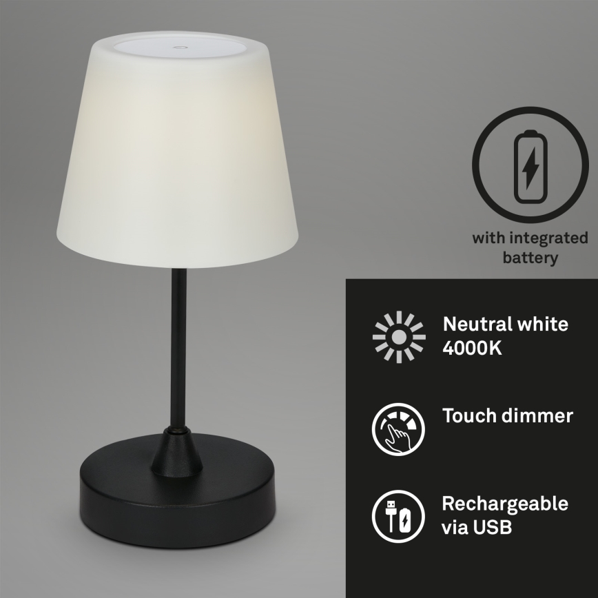 Brilo - LED Вулична з регулюванням яскравості акумуляторна лампа LED/3W/5V IP44 2000 mAh