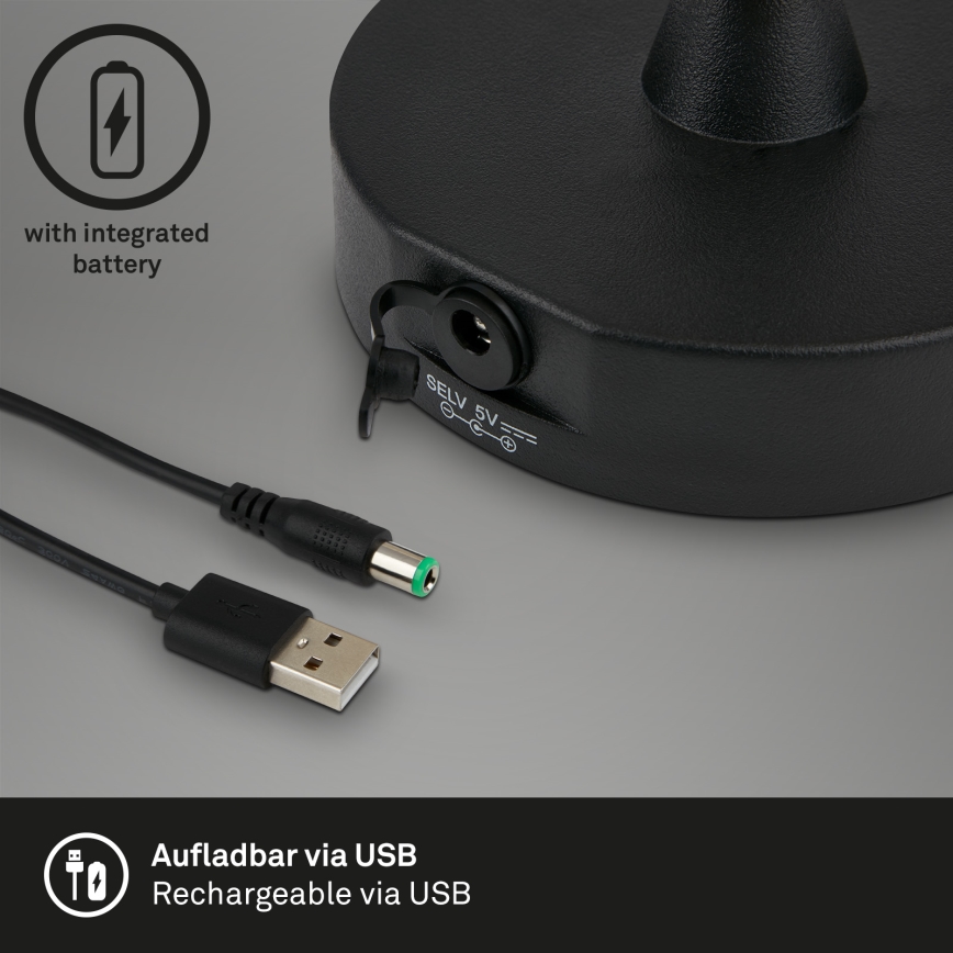 Brilo - LED Вулична з регулюванням яскравості акумуляторна лампа LED/3W/5V IP44 2000 mAh