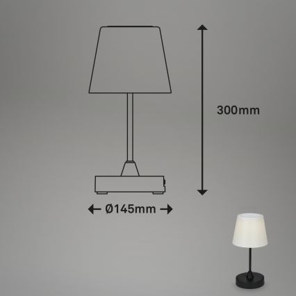 Brilo - LED Вулична з регулюванням яскравості акумуляторна лампа LED/3W/5V IP44 2000 mAh
