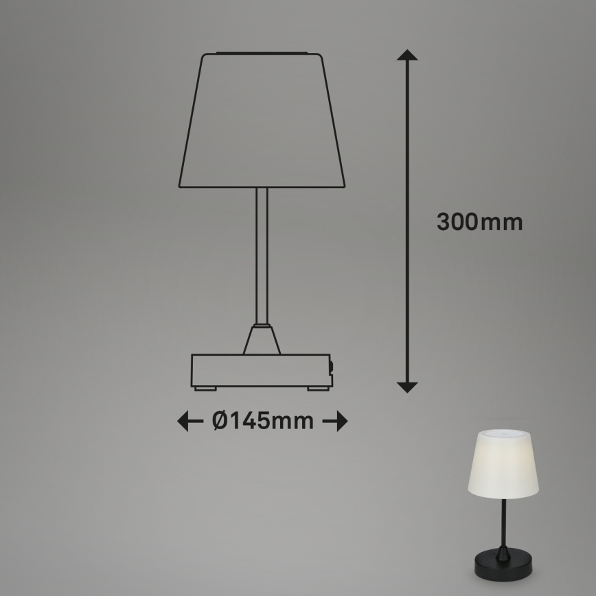 Brilo - LED Вулична з регулюванням яскравості акумуляторна лампа LED/3W/5V IP44 2000 mAh