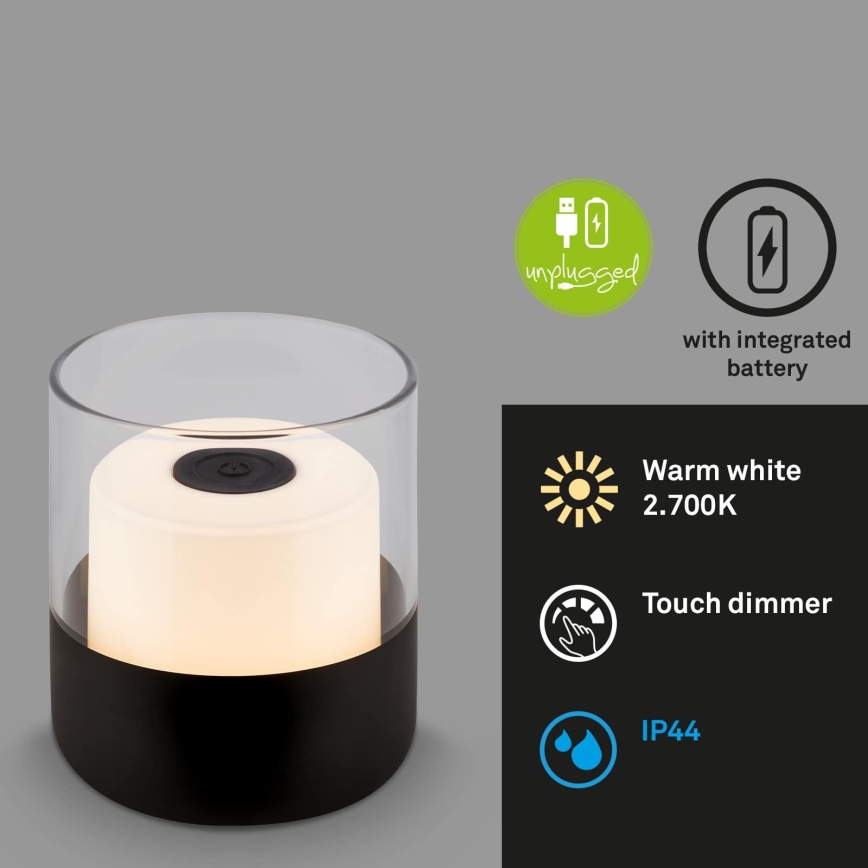 Brilo - LED з можливістю затемнення зовнішня акумуляторна настільна лампа LILET LED/2W/5V IP44